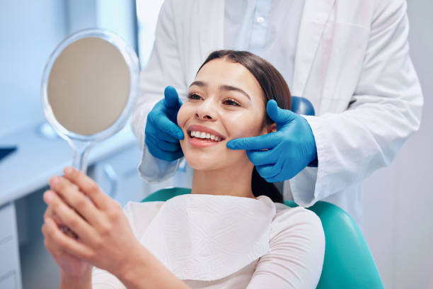 Happy patient admiring smile